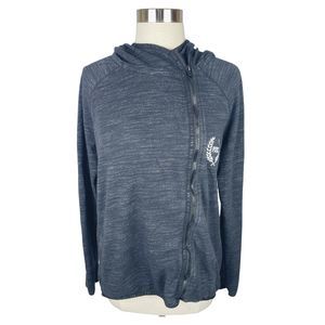 Victoria’s Secret PINK Heathered Gray Asymmetrical Full Zip Hoodie - Size Medium